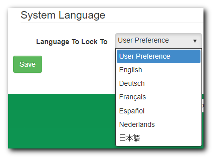 User Language Preference Dropdown