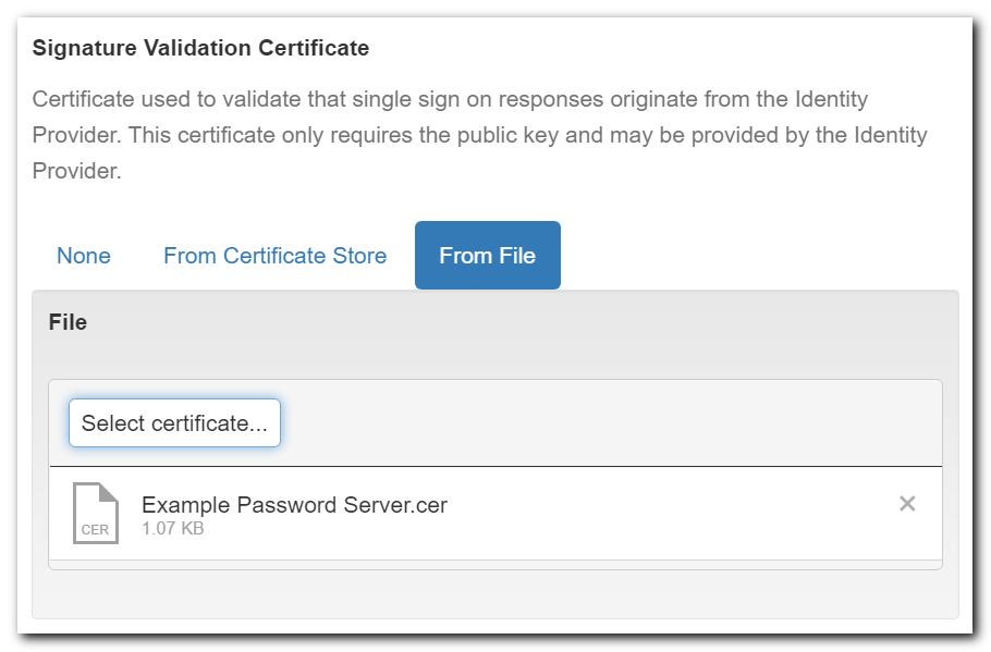 Signature Validation Certificate