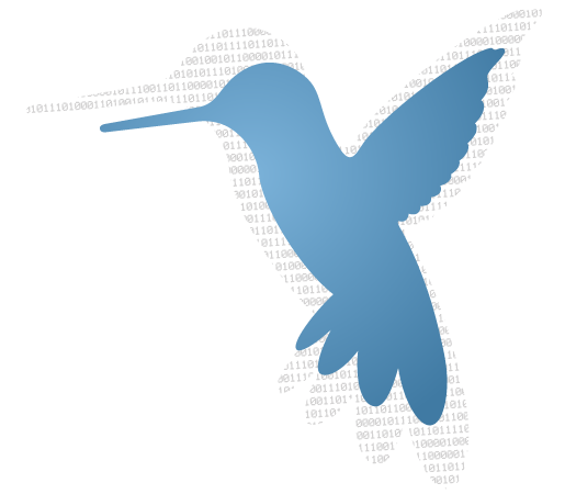 The Pleasant Solutions bird logo, in blue